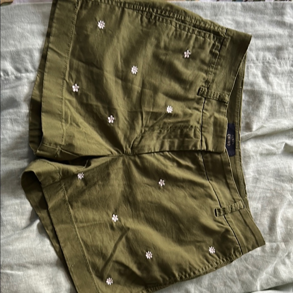 J. Crew Green and White Bermudas Casual Style